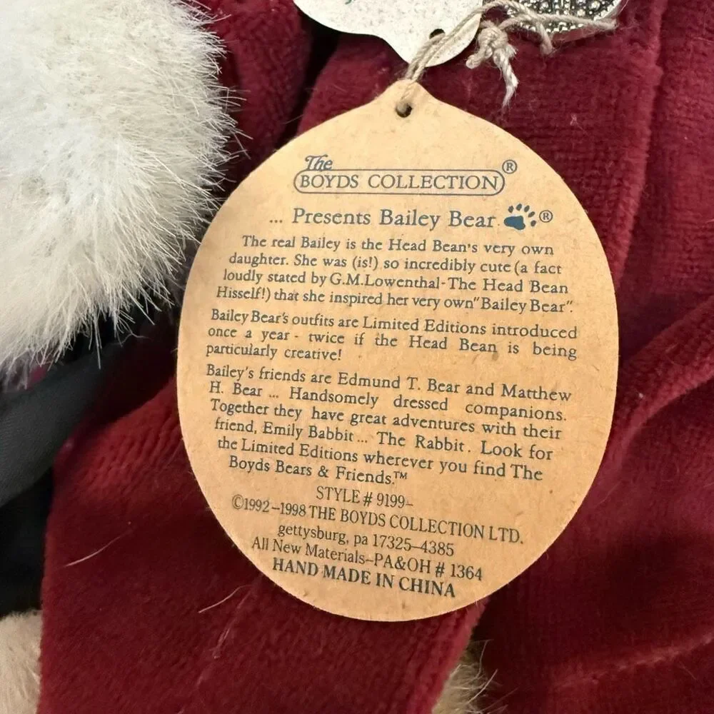 Vintage Boyd’s Bears Bailey Winter Velvet Coat Lot 3 Plaid Holiday Plush